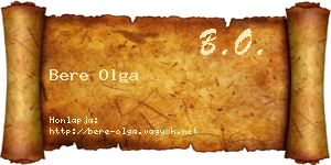 Bere Olga névjegykártya